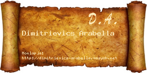 Dimitrievics Arabella névjegykártya